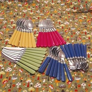 40 pc colorful flatware cutlery set